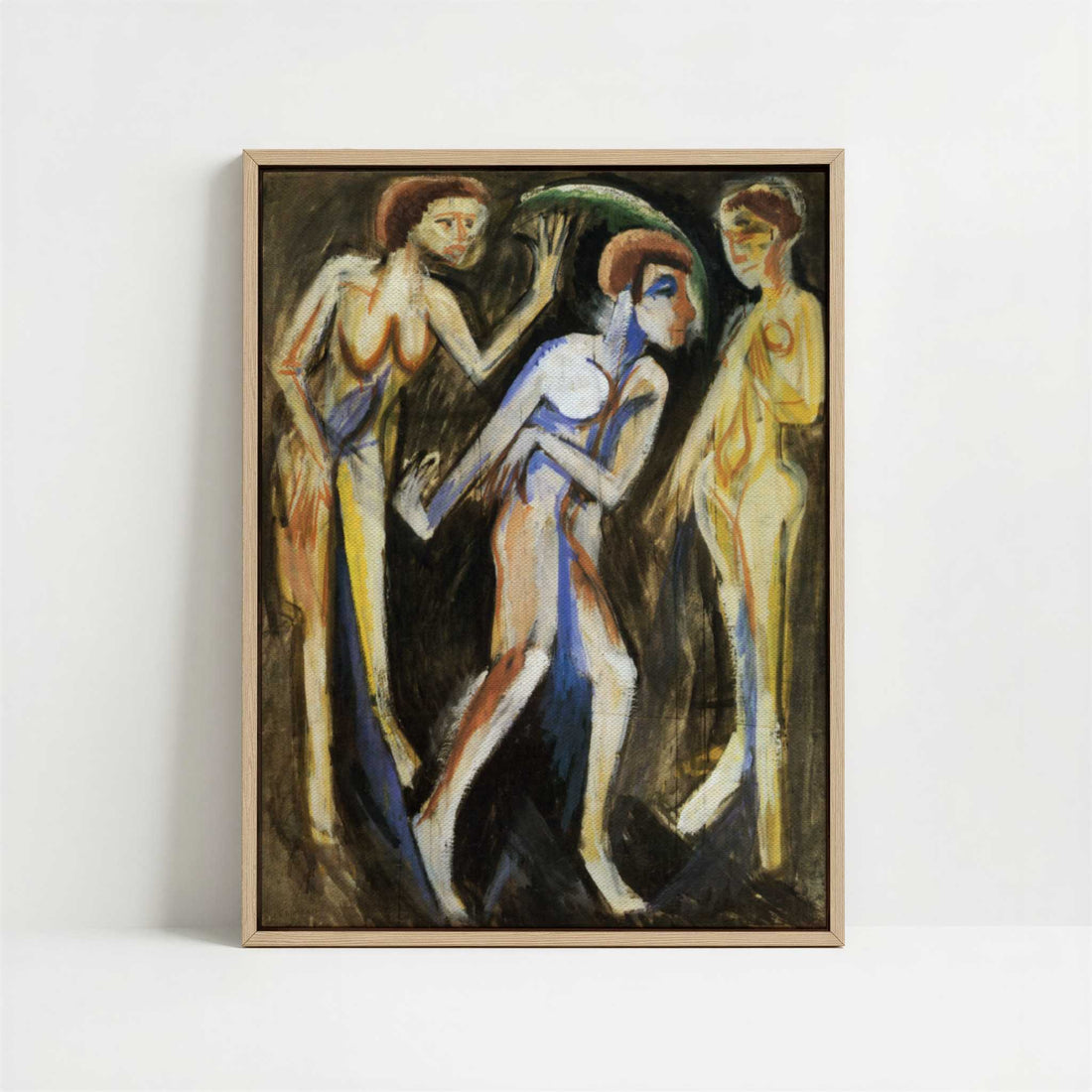 Framed Canvas - Framed canvas in oak color frame