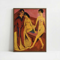 Dancing School (1914) by Ernst Ludwig Kirchner – Art Print - Art print in dark wood frame