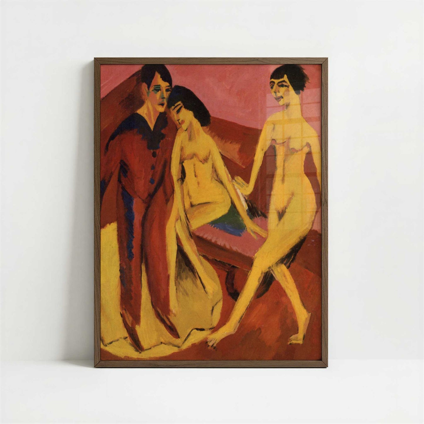 Dancing School (1914) by Ernst Ludwig Kirchner – Art Print - Art print in dark wood frame