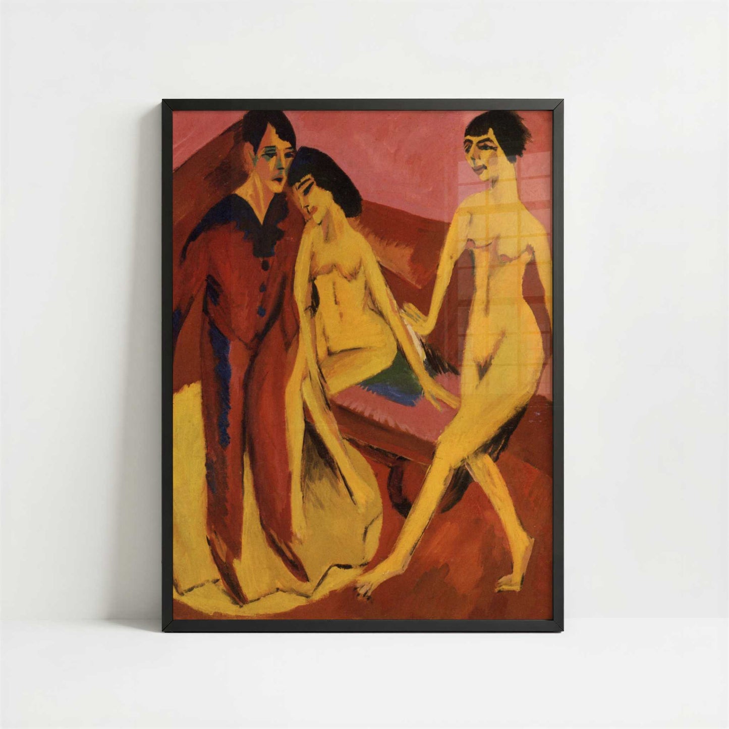 Dancing School (1914) by Ernst Ludwig Kirchner – Art Print - Art print in black frame