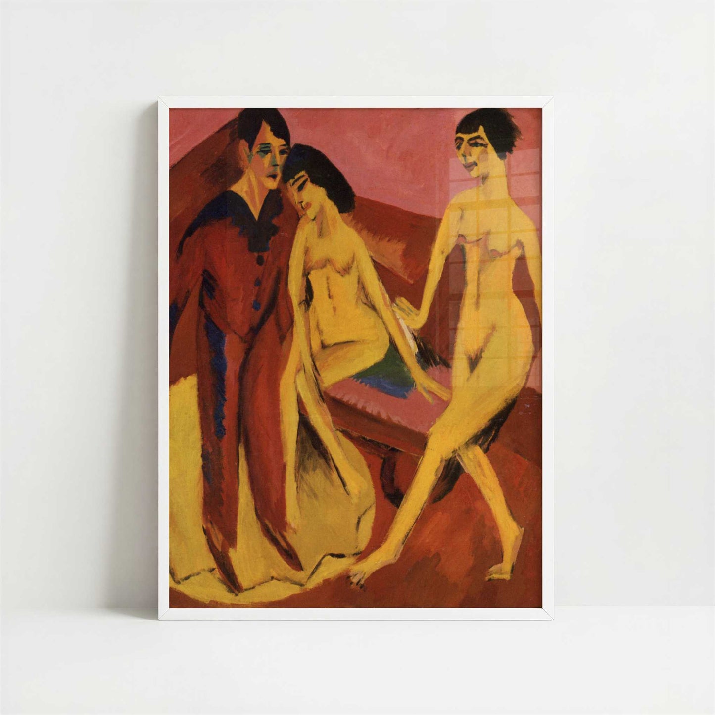 Dancing School (1914) by Ernst Ludwig Kirchner – Art Print - Art print in white frame
