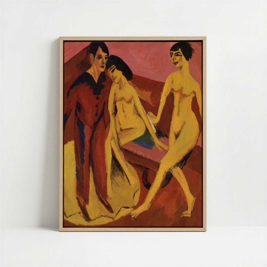 Framed Canvas - Framed canvas in oak color frame