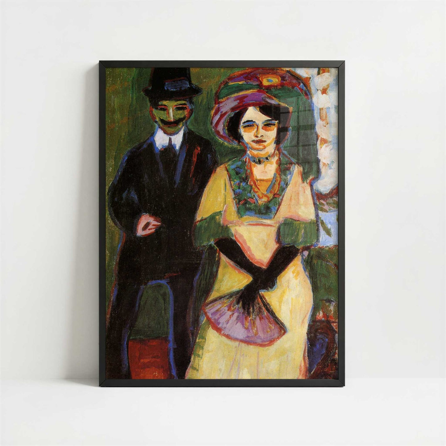 Dodo & her Brother (c.1908) by Ernst Ludwig Kirchner – Art Print - Art print in black frame