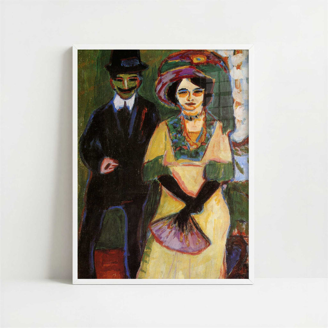 Dodo & her Brother (c.1908) by Ernst Ludwig Kirchner – Art Print - Art print in white frame