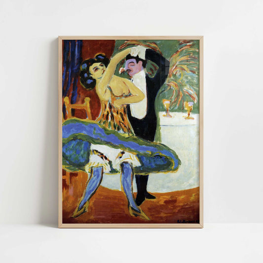 English Dancers (1910s) by Ernst Ludwig Kirchner – Art Print - Art print in oak frame