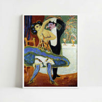 English Dancers (1910s) by Ernst Ludwig Kirchner – Art Print - Art print in white frame