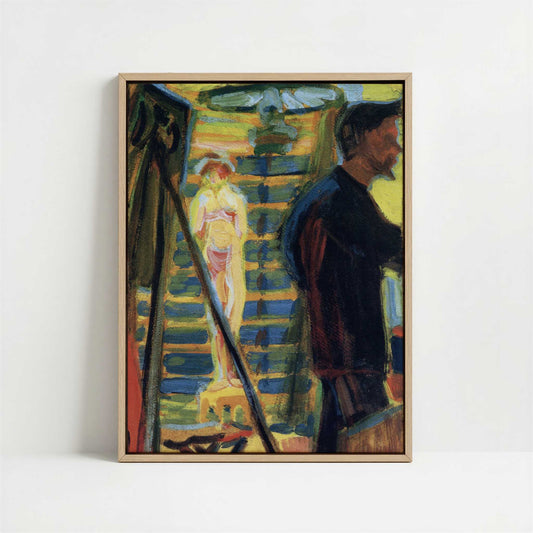 Framed Canvas - Framed canvas in oak color frame