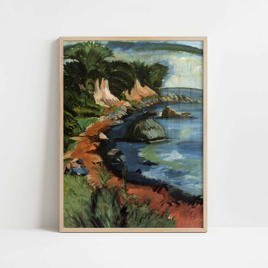 Fehmarn Coast (1913) by Ernst Ludwig Kirchner – Art Print - Art print in oak frame