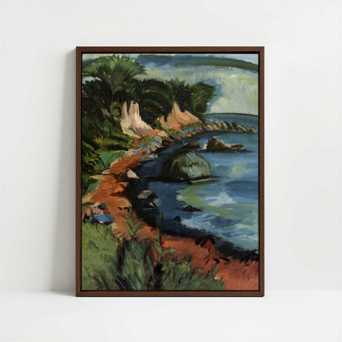 Framed Canvas - Framed canvas in dark wood color frame