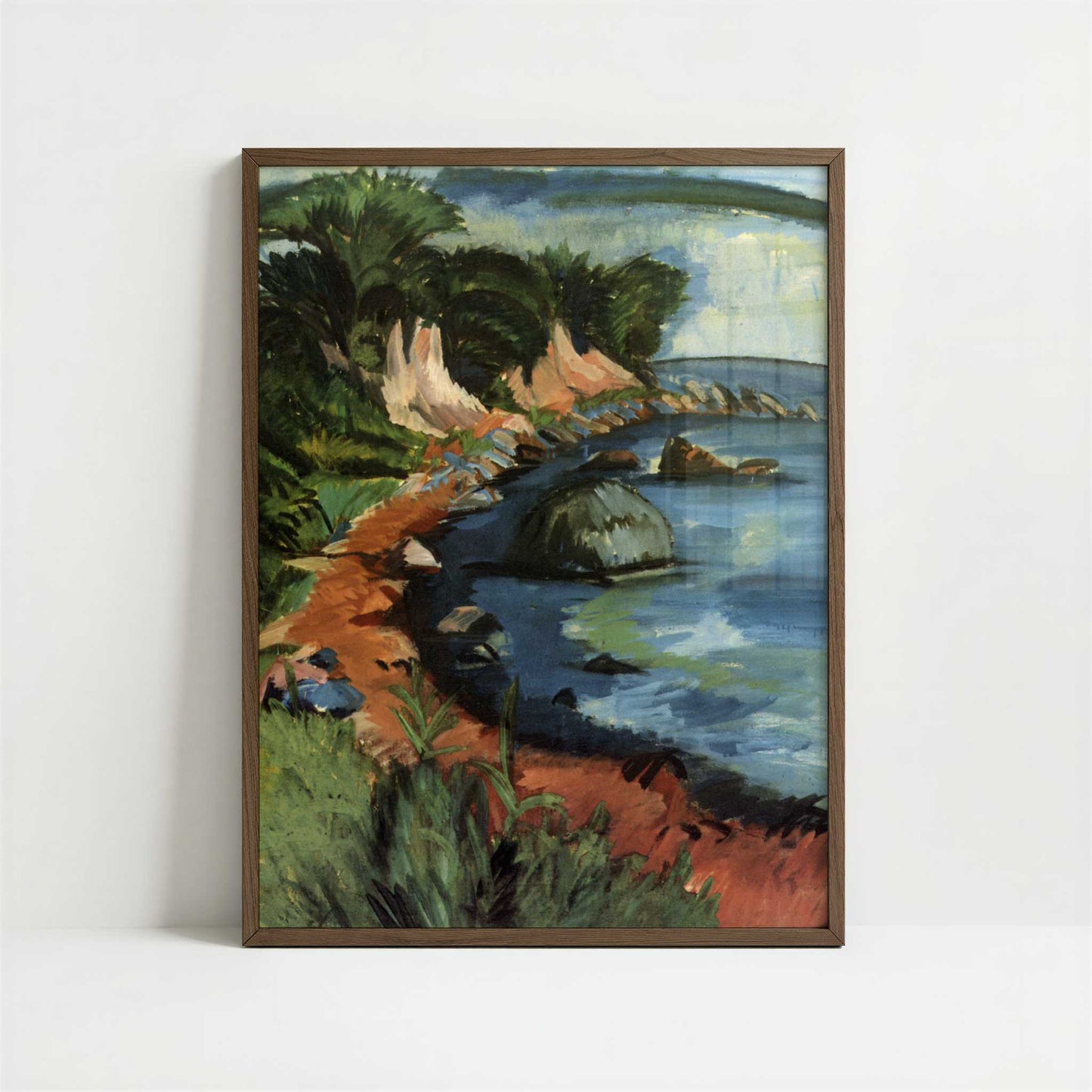 Fehmarn Coast (1913) by Ernst Ludwig Kirchner – Art Print - Art print in dark wood frame