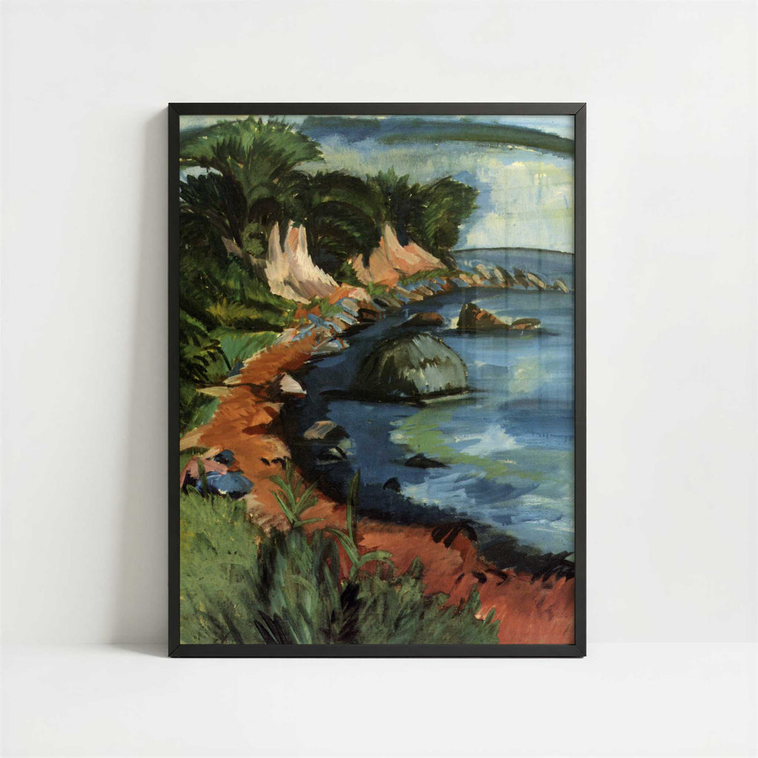 Fehmarn Coast (1913) by Ernst Ludwig Kirchner – Art Print - Art print in black frame