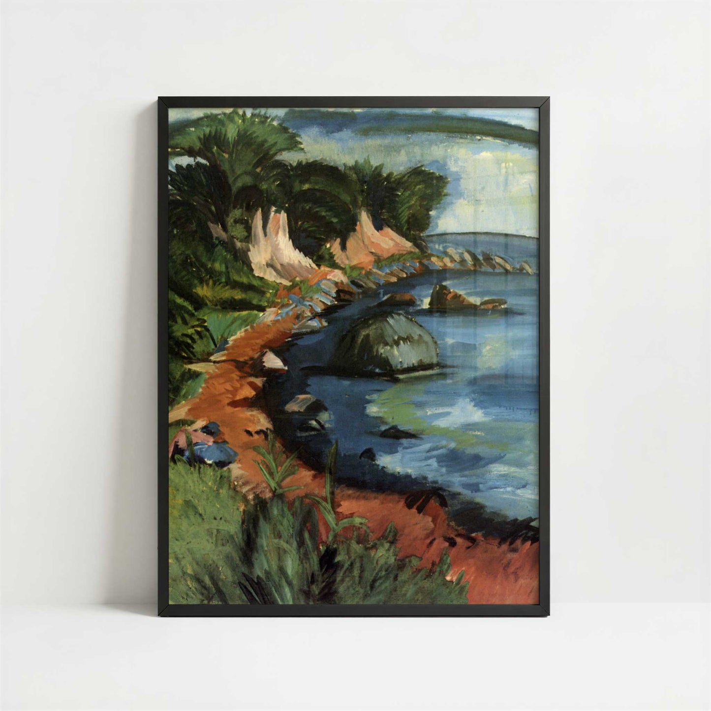 Fehmarn Coast (1913) by Ernst Ludwig Kirchner – Art Print - Art print in black frame