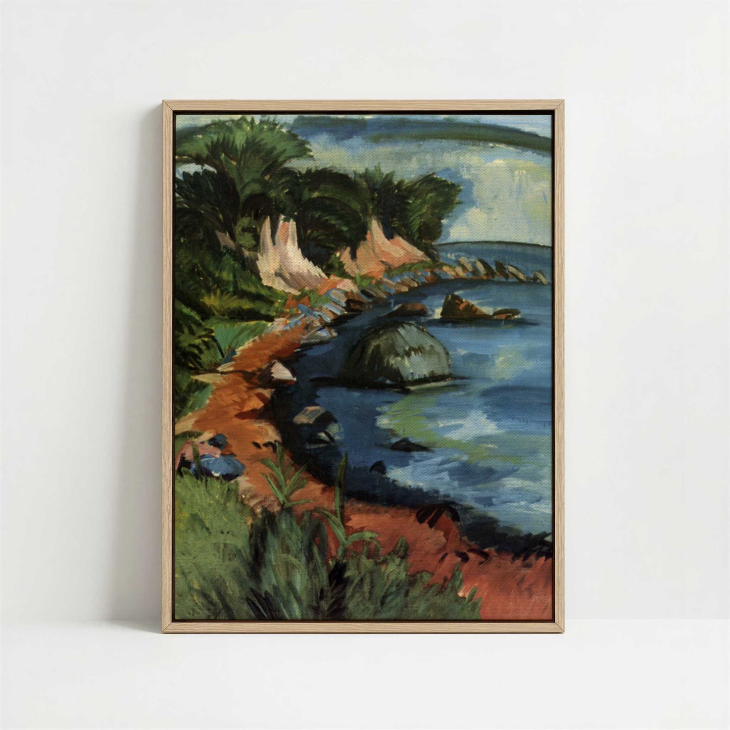 Framed Canvas - Framed canvas in oak color frame