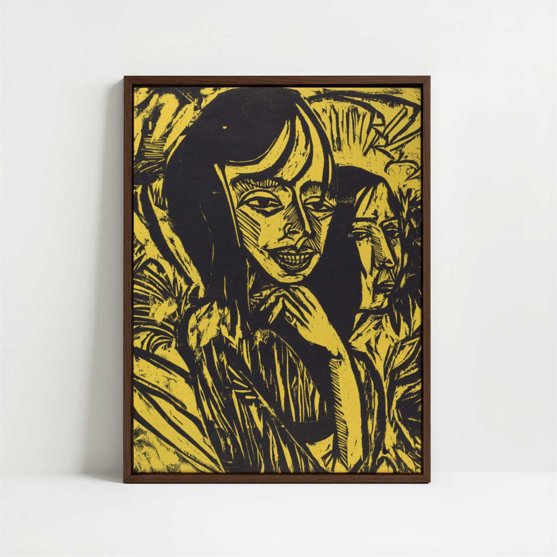 Framed Canvas - Framed canvas in dark wood color frame