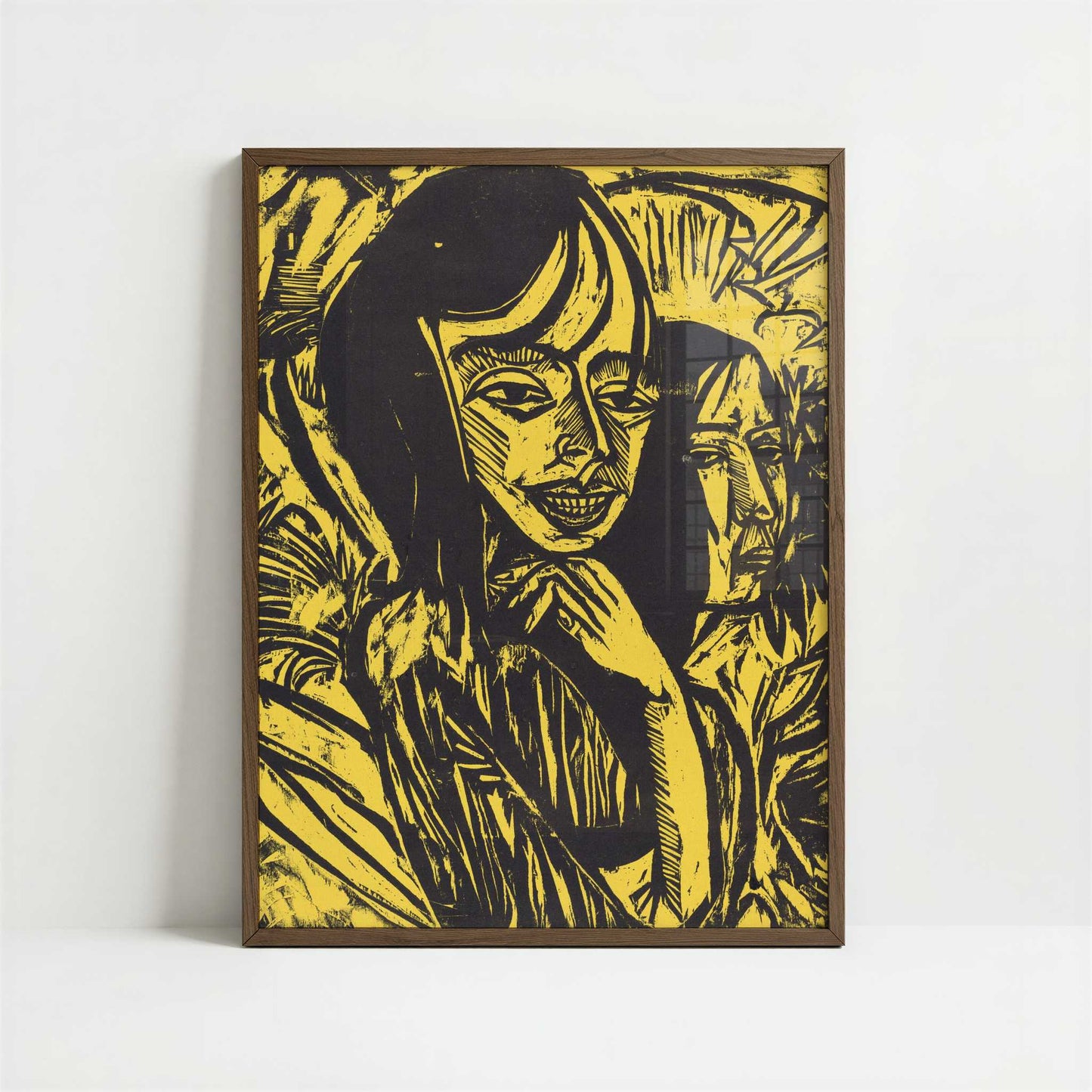 Fehmarn Girls (1913) by Ernst Ludwig Kirchner – Art Print - Art print in dark wood frame