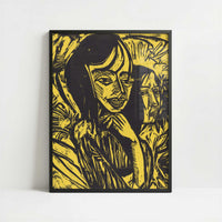 Fehmarn Girls (1913) by Ernst Ludwig Kirchner – Art Print - Art print in black frame