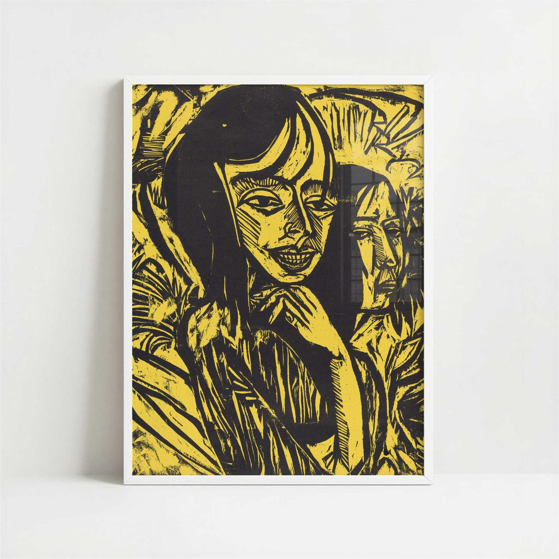 Fehmarn Girls (1913) by Ernst Ludwig Kirchner – Art Print - Art print in white frame