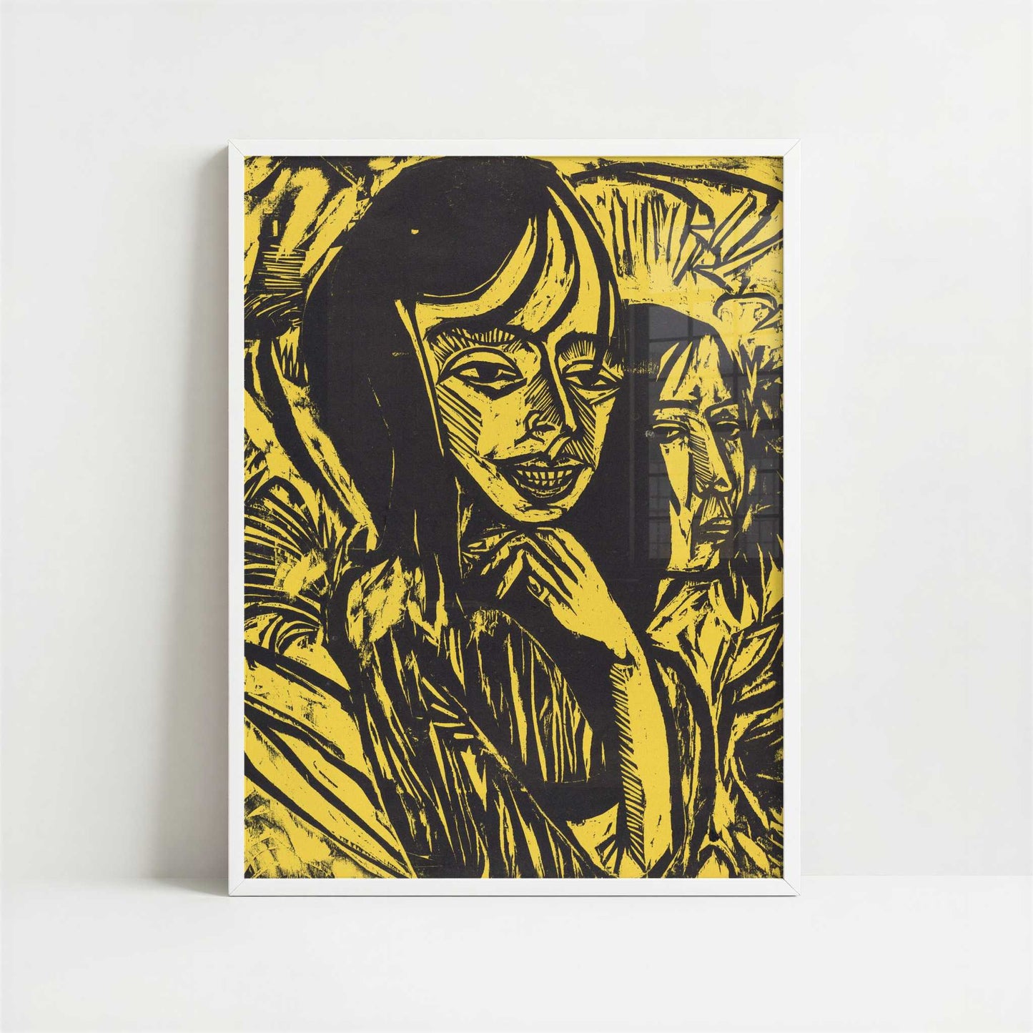Fehmarn Girls (1913) by Ernst Ludwig Kirchner – Art Print - Art print in white frame