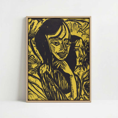 Framed Canvas - Framed canvas in oak color frame