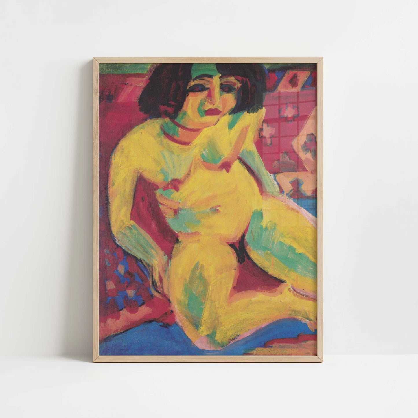 Female Nude (c.1909) by Ernst Ludwig Kirchner – Art Print - Art print in oak frame