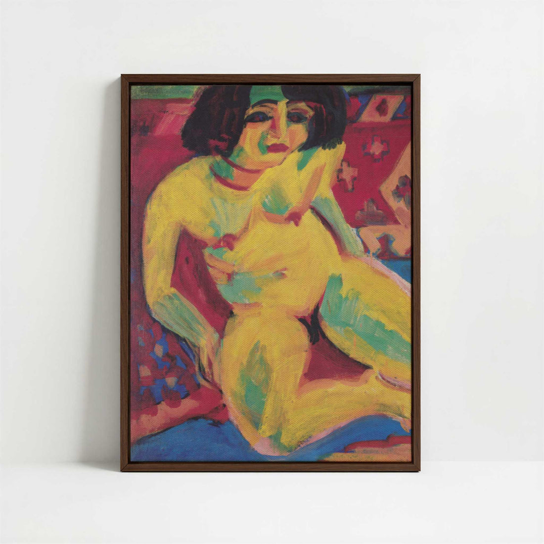 Framed Canvas - Framed canvas in dark wood color frame