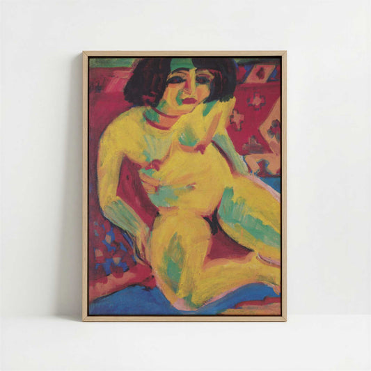 Framed Canvas - Framed canvas in oak color frame