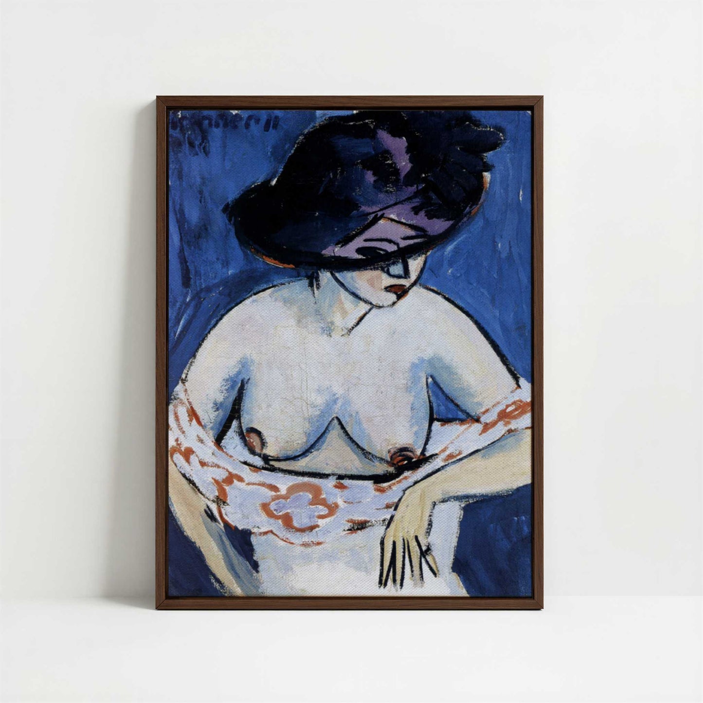 Framed Canvas - Framed canvas in dark wood color frame