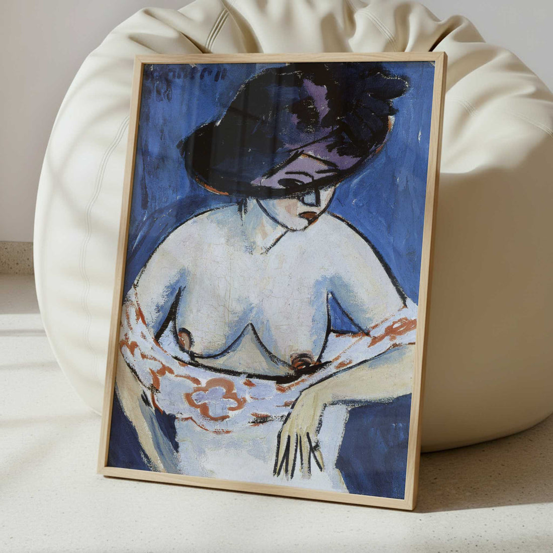 Female Nude with Hat (1911) by Ernst Ludwig Kirchner – Art Print - Interior inspiration