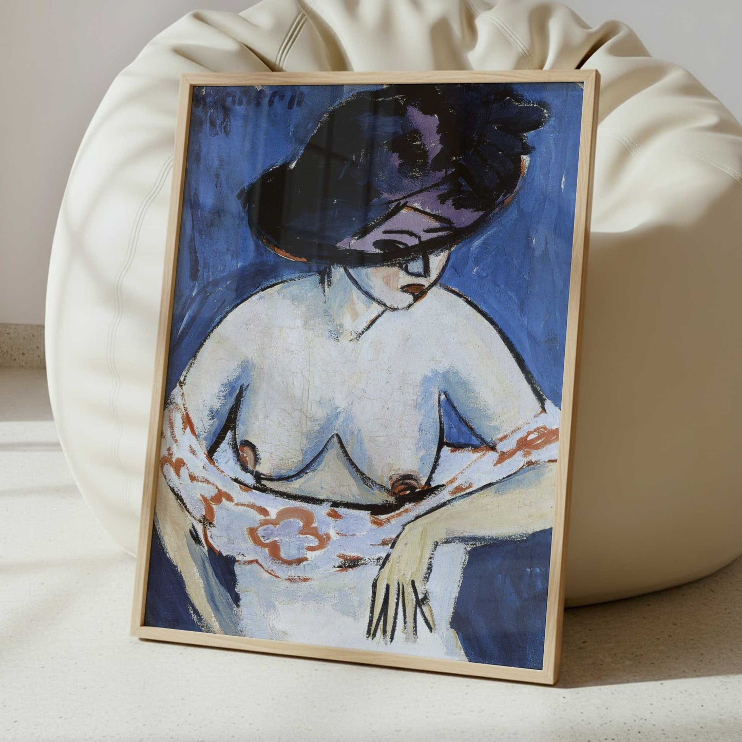 Female Nude with Hat (1911) by Ernst Ludwig Kirchner – Art Print - Interior inspiration