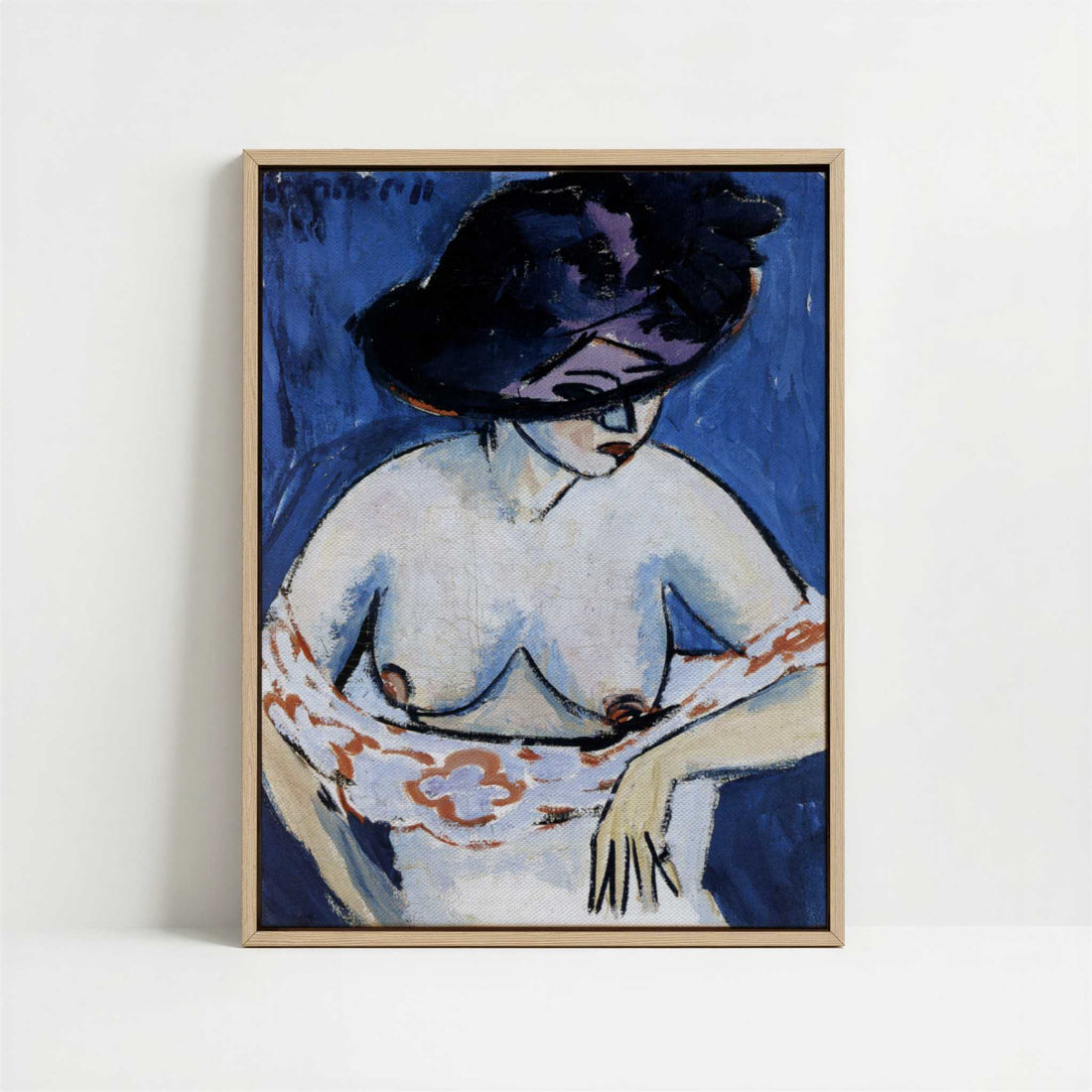 Framed Canvas - Framed canvas in oak color frame