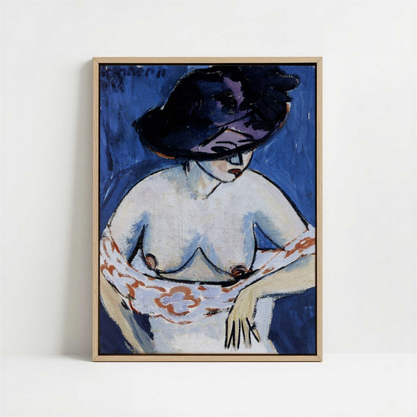 Framed Canvas - Framed canvas in oak color frame