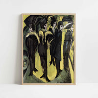 Five Women on the Street (1913) by Ernst Ludwig Kirchner – Art Print - Art print in oak frame