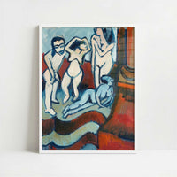 Four Wooden Sculptures (1912) by Ernst Ludwig Kirchner – Art Print - Art print in white frame