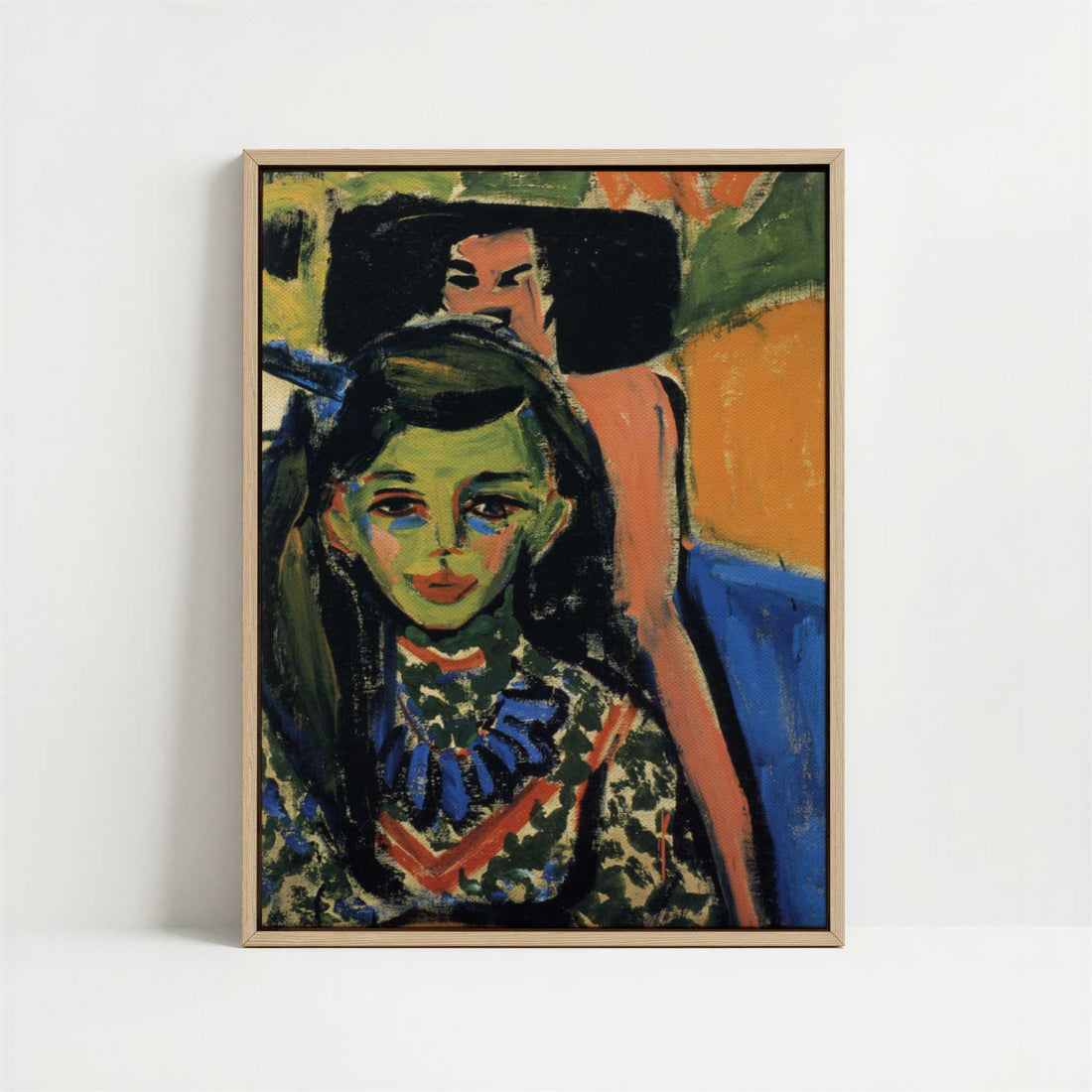 Framed Canvas - Framed canvas in oak color frame