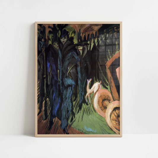 Friedrichstrasse, Berlin (1914) by Ernst Ludwig Kirchner – Art Print - Art print in oak frame