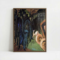 Friedrichstrasse, Berlin (1914) by Ernst Ludwig Kirchner – Art Print - Art print in dark wood frame