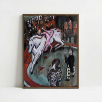 Girl Circus Rider (1912) by Ernst Ludwig Kirchner – Art Print - Art print in dark wood frame
