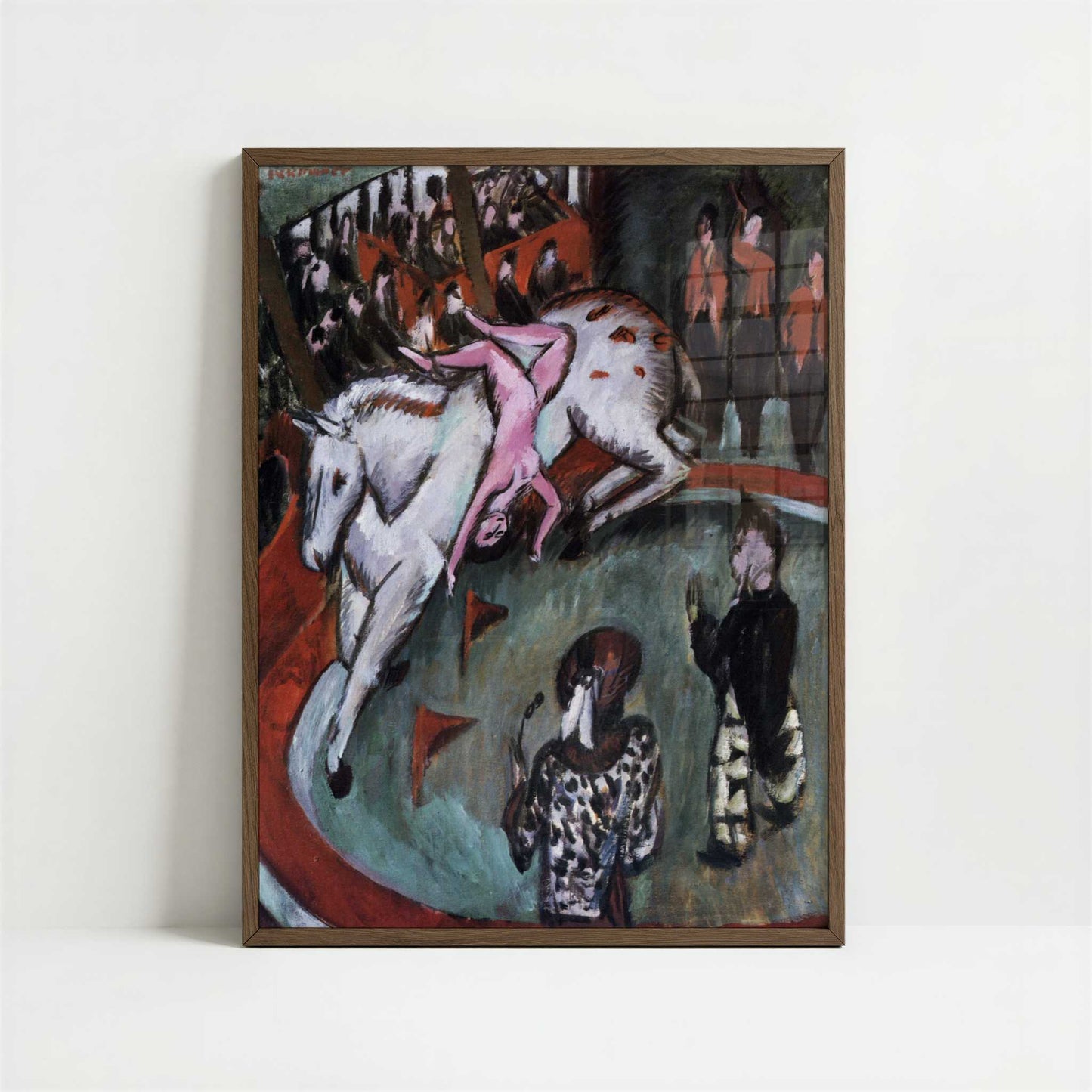 Girl Circus Rider (1912) by Ernst Ludwig Kirchner – Art Print - Art print in dark wood frame