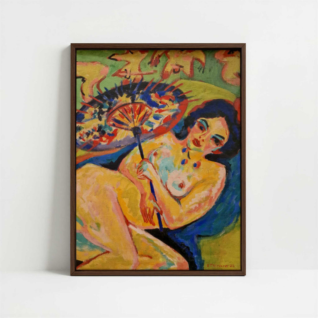 Framed Canvas - Framed canvas in dark wood color frame