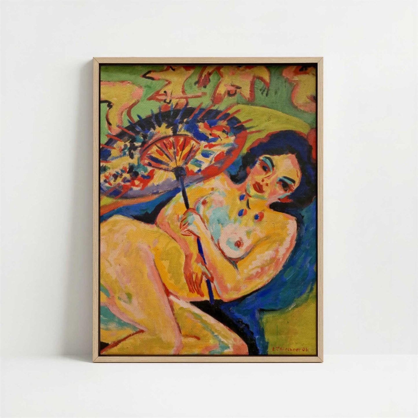 Framed Canvas - Framed canvas in oak color frame