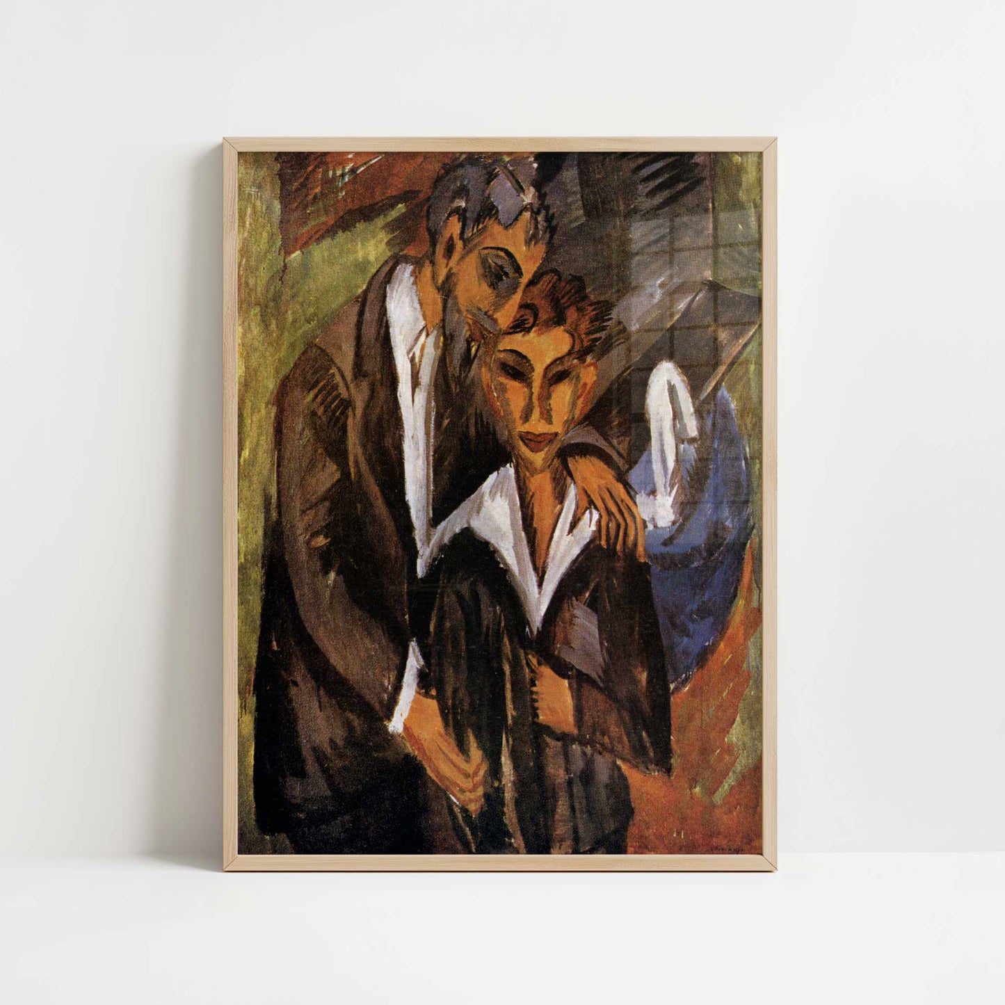 Graef and Friend (1914) by Ernst Ludwig Kirchner – Art Print - Art print in oak frame