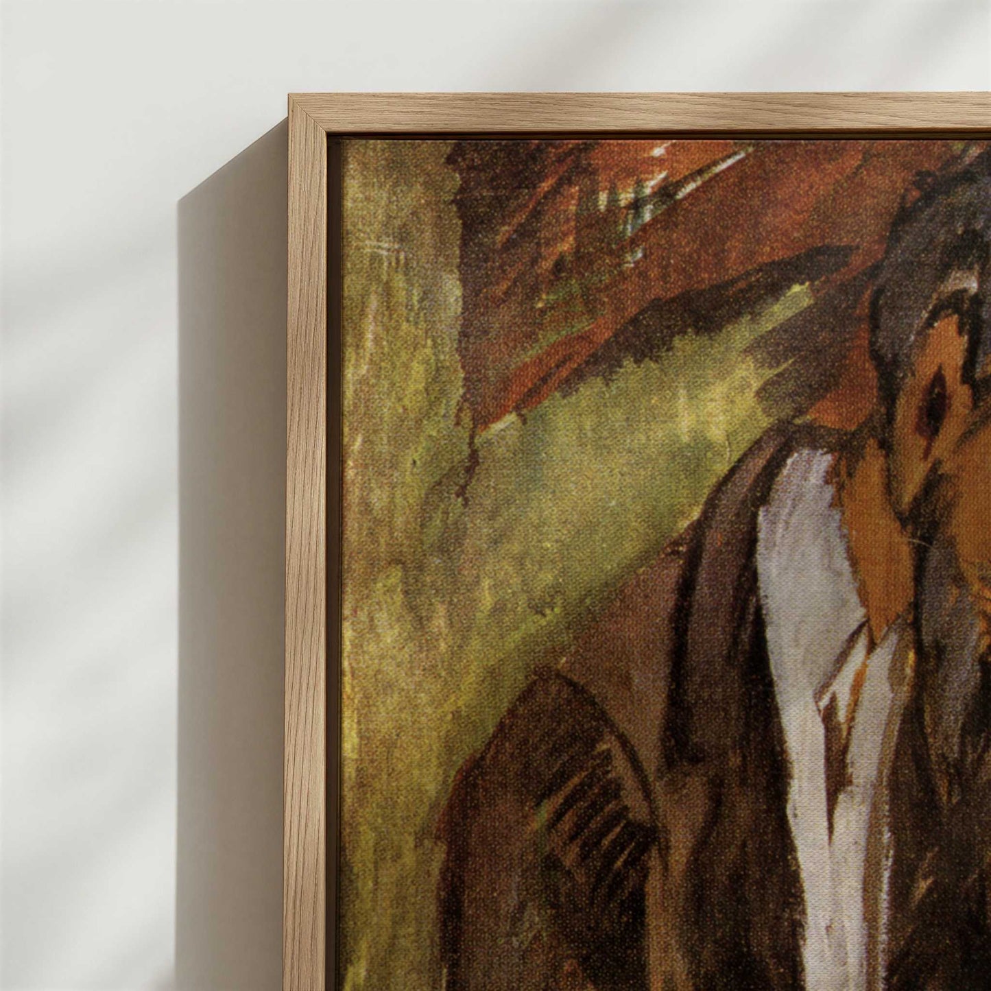 Framed Canvas - Close-up detail and texture of the framed canvas
