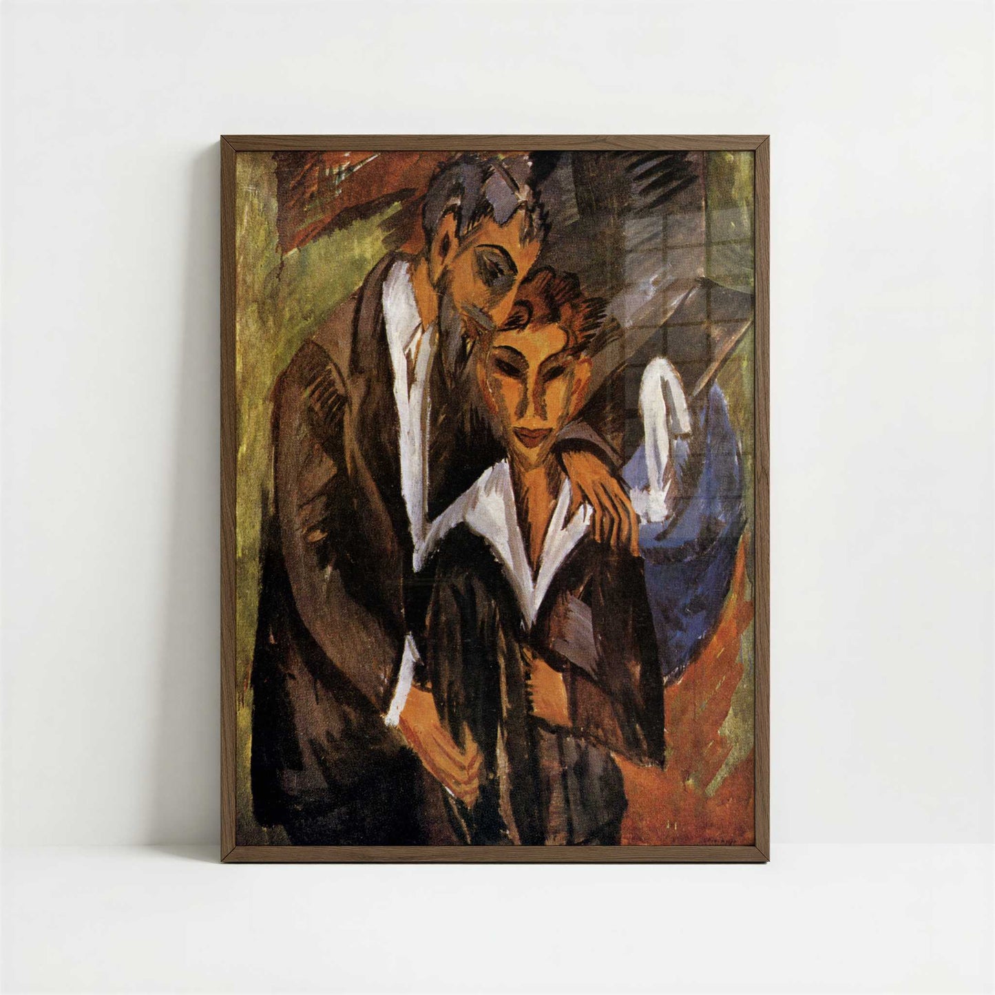 Graef and Friend (1914) by Ernst Ludwig Kirchner – Art Print - Art print in dark wood frame
