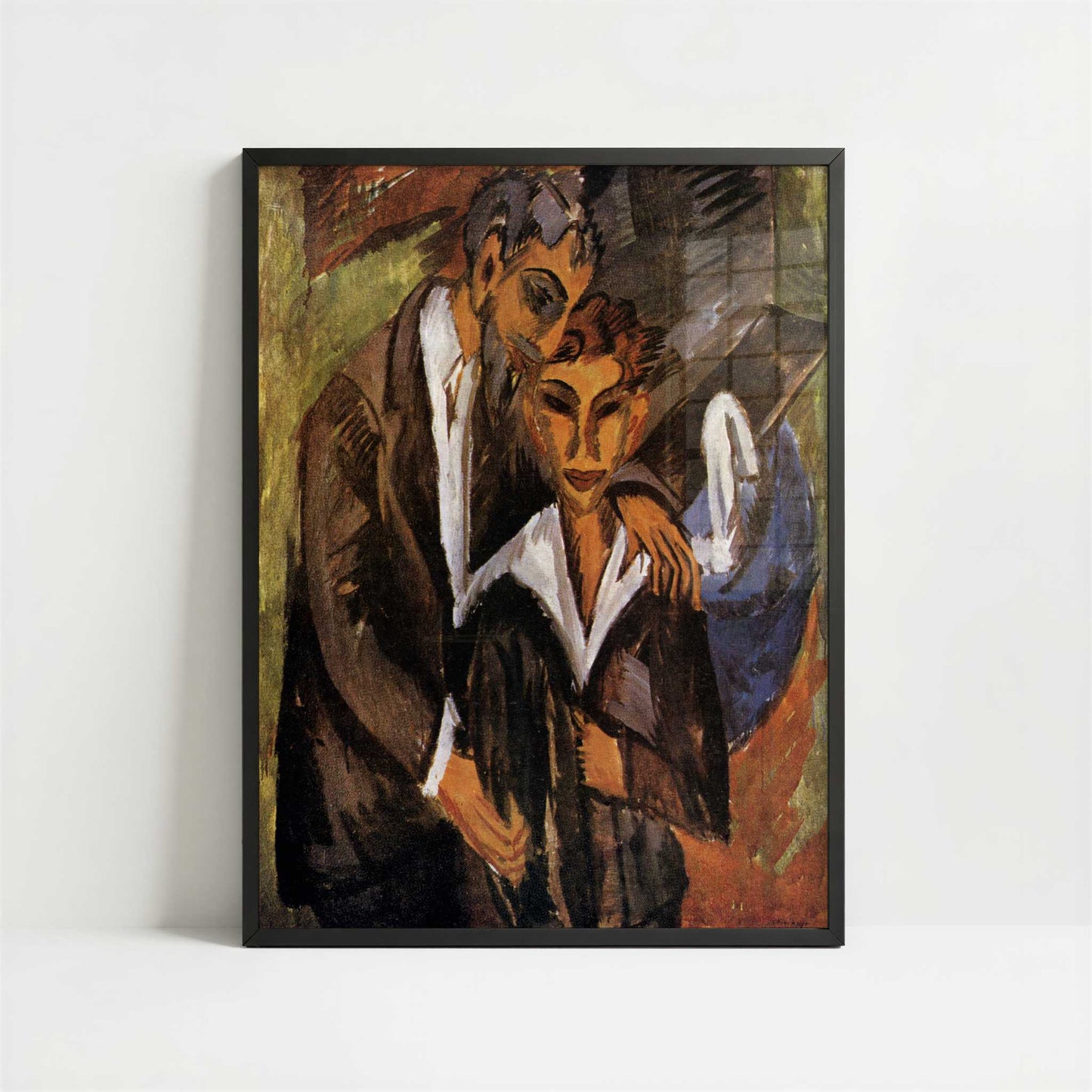 Graef and Friend (1914) by Ernst Ludwig Kirchner – Art Print - Art print in black frame