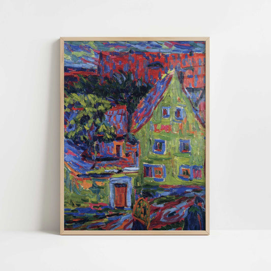 Green House (1907) by Ernst Ludwig Kirchner – Art Print - Art print in oak frame