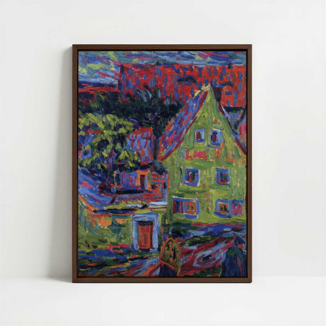 Framed Canvas - Framed canvas in dark wood color frame