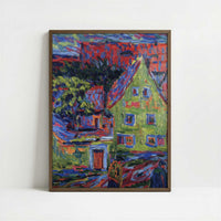 Green House (1907) by Ernst Ludwig Kirchner – Art Print - Art print in dark wood frame