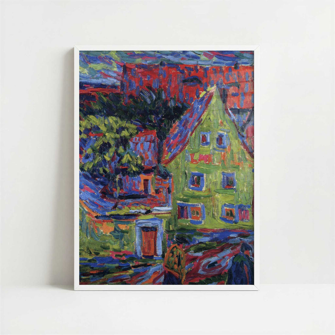 Green House (1907) by Ernst Ludwig Kirchner – Art Print - Art print in white frame