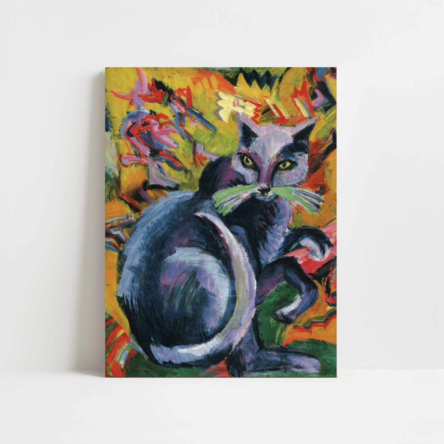 Grey Cat on a Cushion (1919-20) by Ernst Ludwig Kirchner – Art Print - Unframed art print