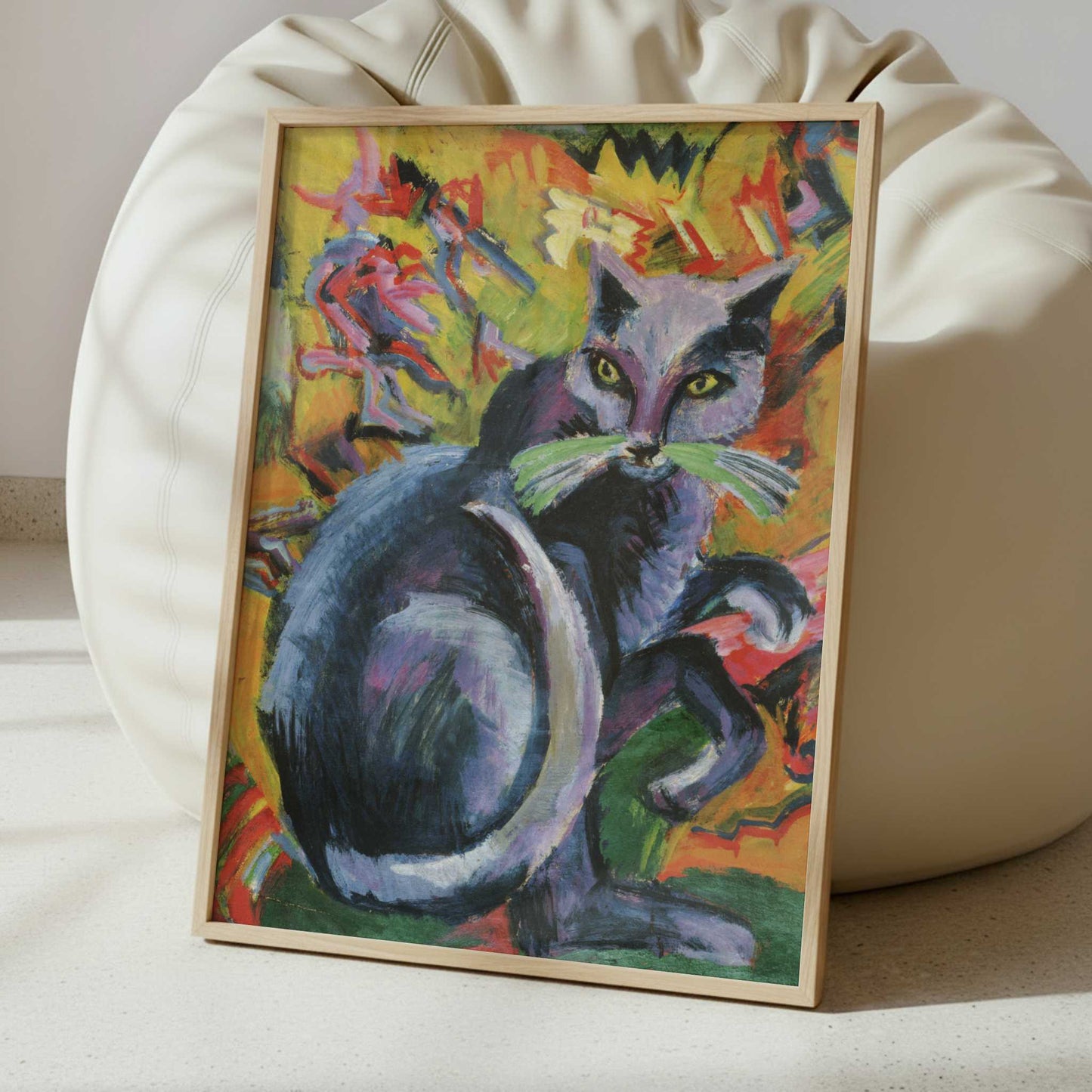 Grey Cat on a Cushion (1919-20) by Ernst Ludwig Kirchner – Art Print - Interior inspiration